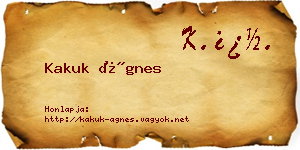 Kakuk Ágnes névjegykártya