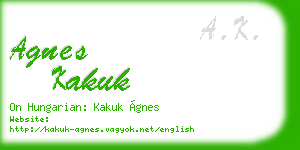 agnes kakuk business card